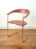 Postmodern Arrben Ursula chair in cognac leather and chrome