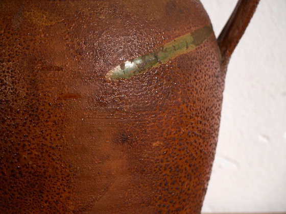 Set of 3 Antique Glazed Ceramic Jugs, Central Europe, circa 1920, Crockery, Brown (photo 10 of 14)
