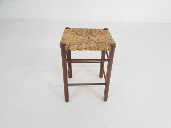 Image 1 of Small rattan bar stool, The Netherlands 1950's