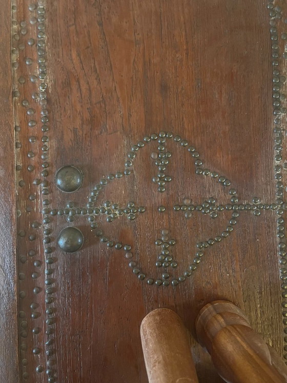 Image 1 of Ensemble unique de 3 coffres à couvertures arabes - fait à la main - vers 1950