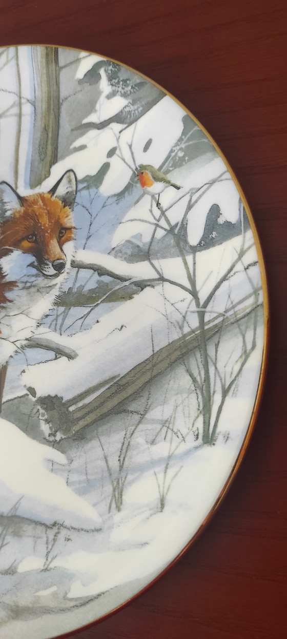 Image 1 of Plaque murale vintage Walty Dudok van Heel « Winter » – Porcelaine fine limitée (n° 515)
