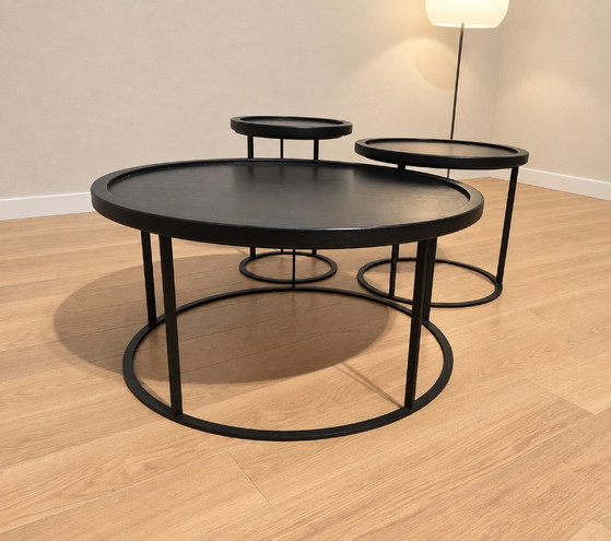 Come nuovo QLIV To Be Served Set di Tavolini da caffè + GARANZIA, Legno, Metallo, Nero (foto 3 di 9)