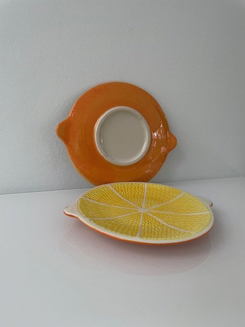 Image 1 of Assiettes en céramique ensoleillées sur le thème des agrumes - de joyeux accroche-regards !