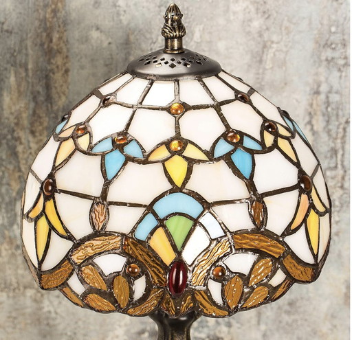 Vintage Lampe Blume Glasmalerei