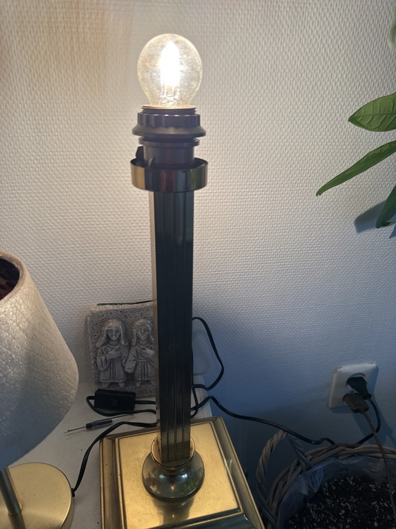 Vintage Herda Brass Column Lamp – Neoclassical Design (Working) – Table lamps (photo 4 of 5)