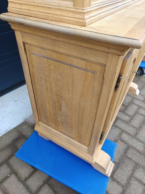 Solid light oak bookcase / sideboard