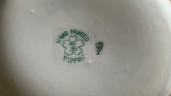 Servizio da tè giapponese in porcellana, Hand Painted Nippon - Inizio XX secolo, Stoviglie, Crema (foto 2 di 16)