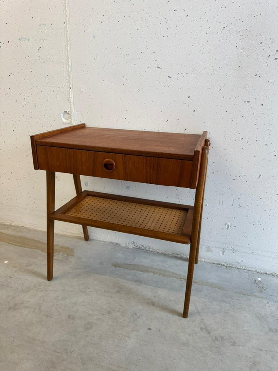 Image 1 of Set: 2 Mid Century Teak Nightstands, Refurbished, AB Carlstrom