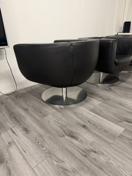 Image 1 of 3x B&B Italia Draaifauteuil zwart leer