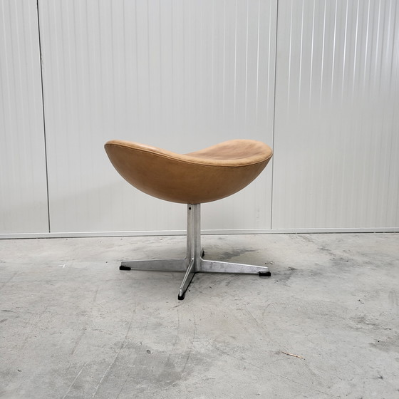 Image 1 of Vintage Cognac Egg Chair & Ottoman By Fritz Hansen 1970S