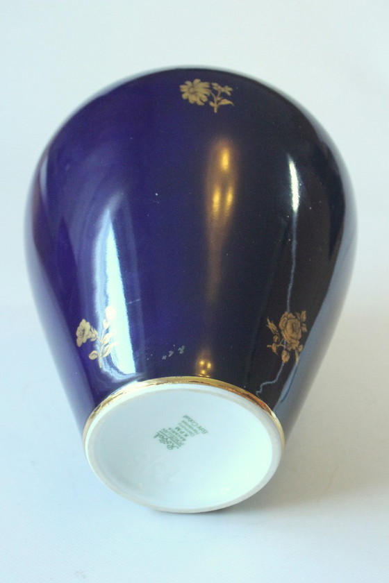 Image 1 of Royal Bavaria KPM lidded vase, porcelain, handmade, genuine cobalt