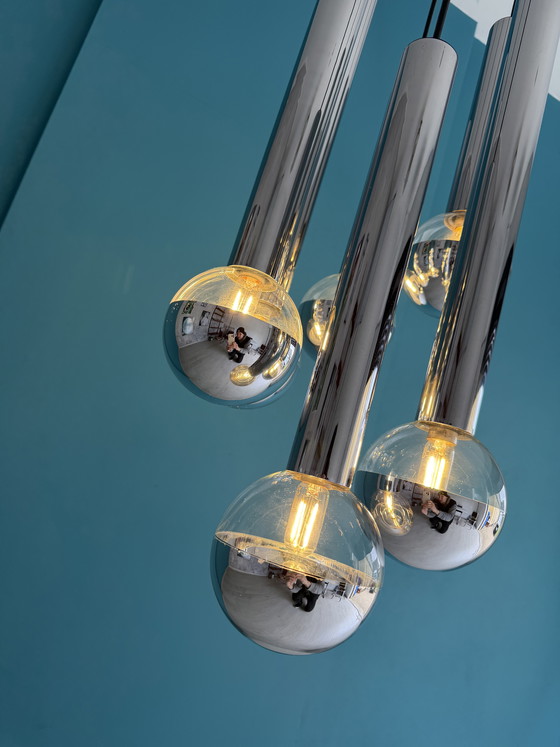 Image 1 of Hanglamp in ruimtetijdstijl van Motoko Ishii voor Staff, 170 cm, jaren 70.