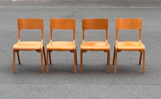 1/34 Lamstak Chaise Empilable Hêtre Angleterre Années 50, Chaises de salle à manger, Bois, Marron (photo 2 sur 10)