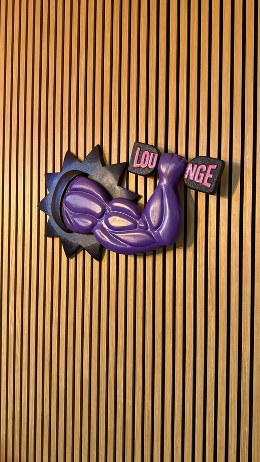 3D Lounge Sign Image Muscle Arm by Rotan Hunt