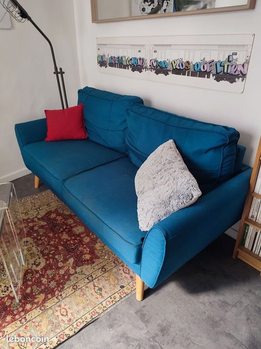 Blauwe 2-zitsbank