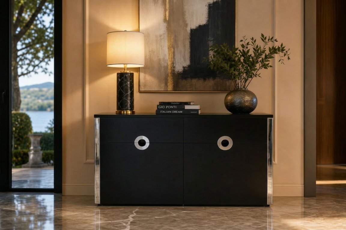 Iconisch 2-deurs "Alveo" dressoir van Willy Rizzo voor Mario Sabot – ontwerp uit de jaren 70