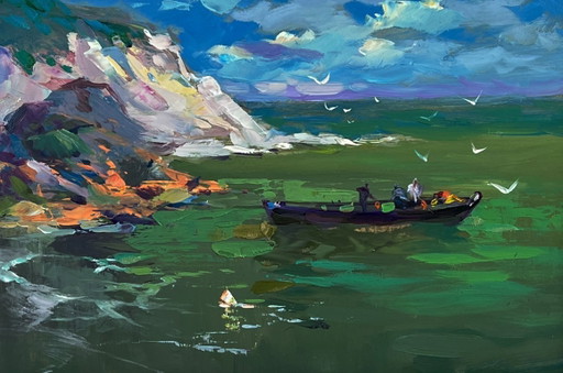 Bateau de pêche en mer