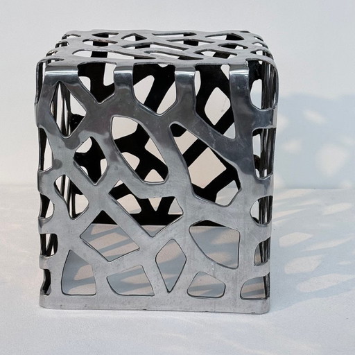 Taburete, otomana, reposapiés otomana de aluminio