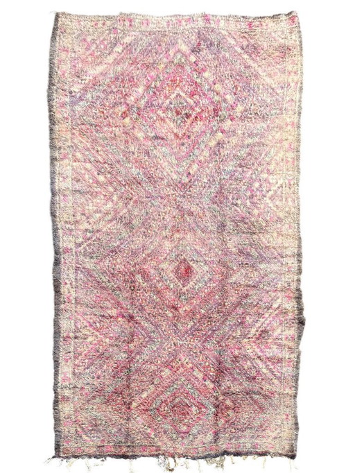 Boujad-Teppich 210 x 390 cm – Marokkanischer Vintage-Teppich – Großer handgeknüpfter Wollteppich