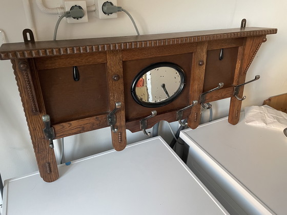 Image 1 of Antieke kapstok met spiegel