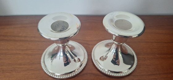 Set versilberter Kerzenhalter, C.A.P. England, Metall (Foto 4 von 7)