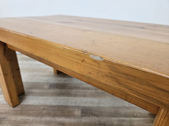 1980s solid pine coffee table, Side tables, Wood, Brown, Rustic (photo 7 of 9)
