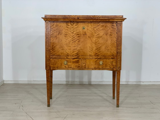 Image 1 of Biedermeier secretaire schrijfkast ladekast rond 1830