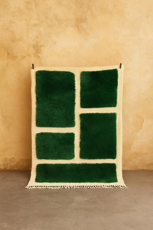 Moroccan Mrirt Wool Rug 2.4X1.6m – Handmade Berber Area Rug – Modern Moroccan Carpet – Made to Order in Multiple Colors & Sizes