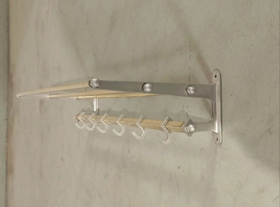 Image 1 of Vintage Art Deco Wall Mounted Coat Rack