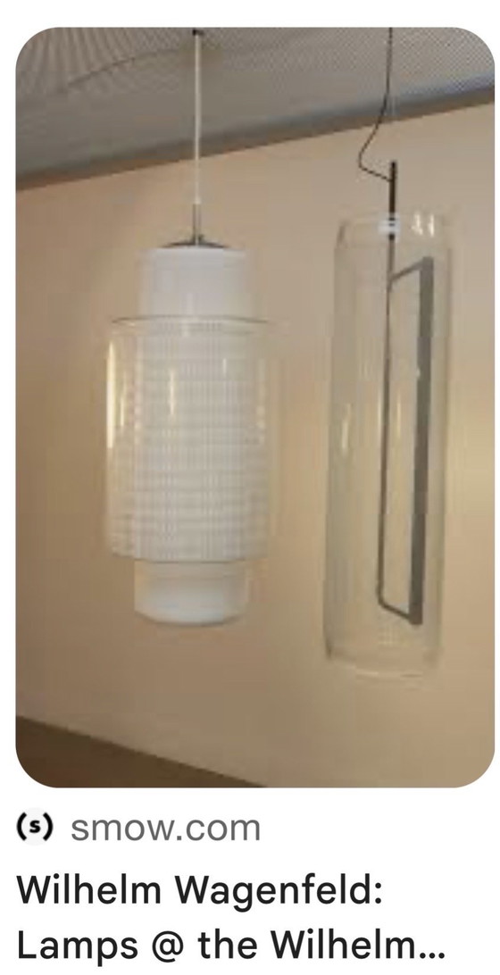 Image 1 of Lampada a sospensione cilindrica vintage, design di Wilhelm Wagenfeld