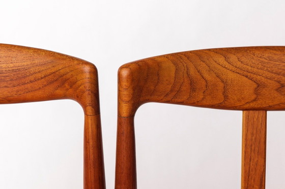 Image 1 of Pareja de sillas de comedor de teca Bramin - Dinamarca años 60 - Tapicería rosa - Moderno de mediados de siglo