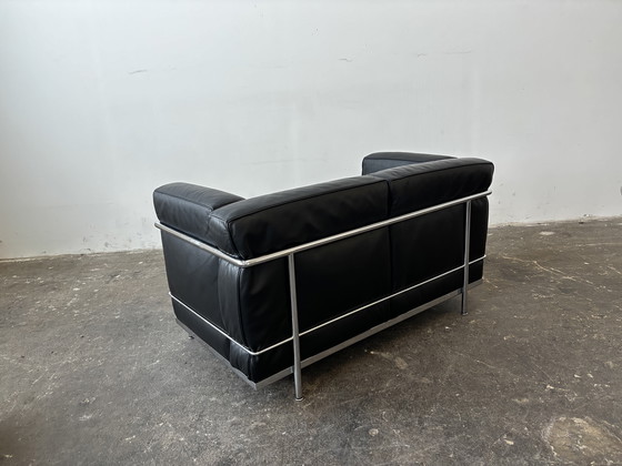Image 1 of Cassina LC 2 Le Corbusier designer sofa black