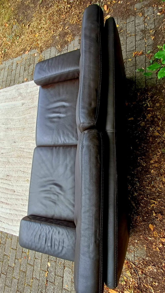 Image 1 of Durlet TESSIN designer sofa, dark brown leather 188cm