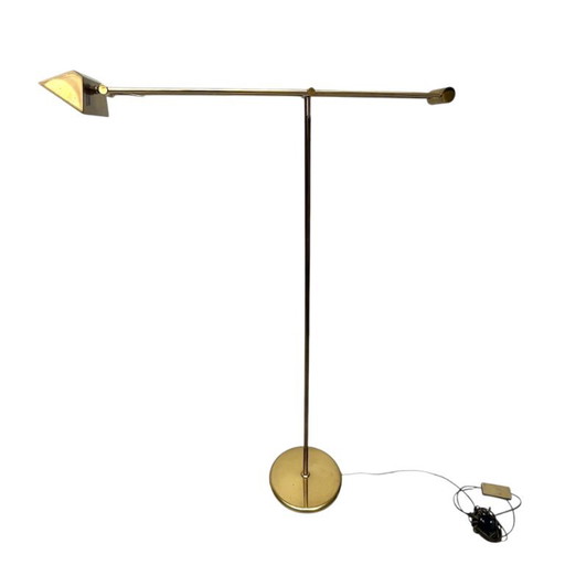 Lampada da terra vintage regolabile in ottone con dimmer – vloerlampen, Brass, Metal (photo 2 of 23)