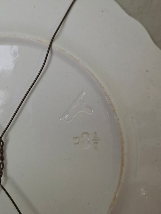 Image 1 of Piatto da parete in porcellana con scena di fattoria 23,5 cm