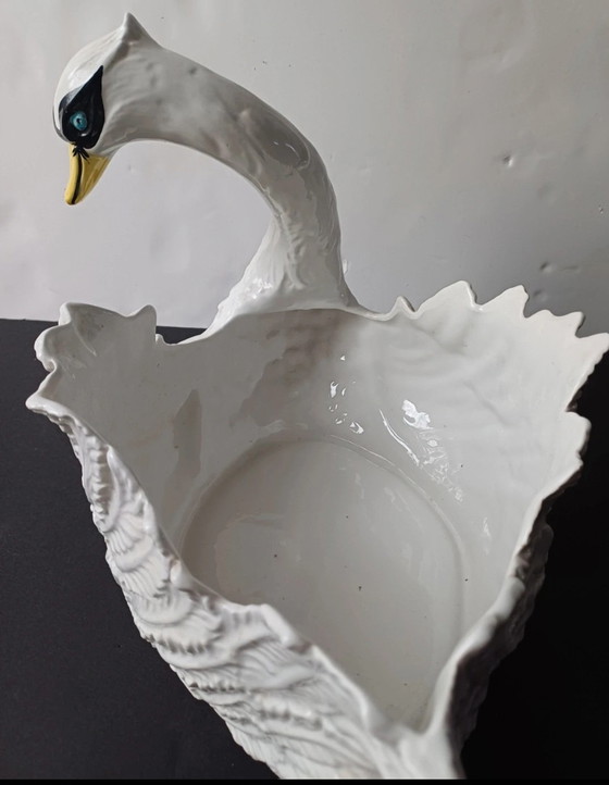 Image 1 of Majolica swan Bassano
