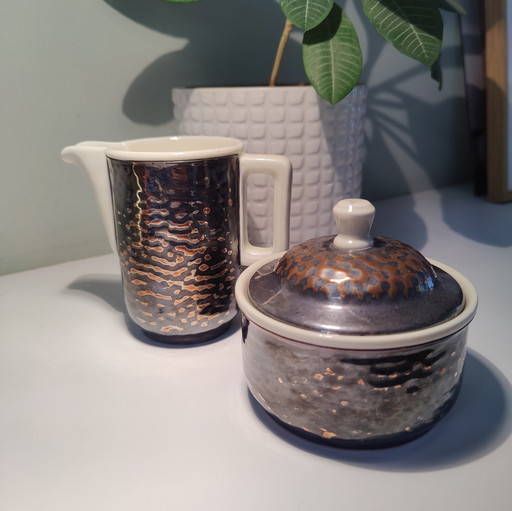 WMF Art Deco milk jug and sugar bowl - silver-plated