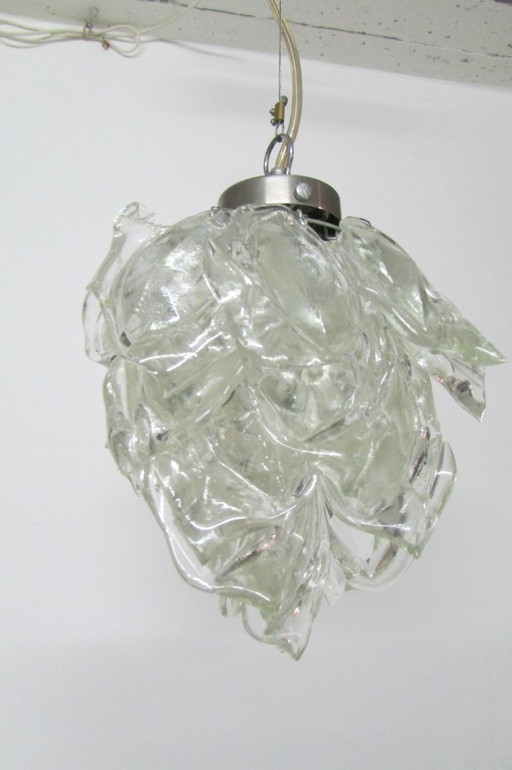 Stainless steel and glass suspension, by designer