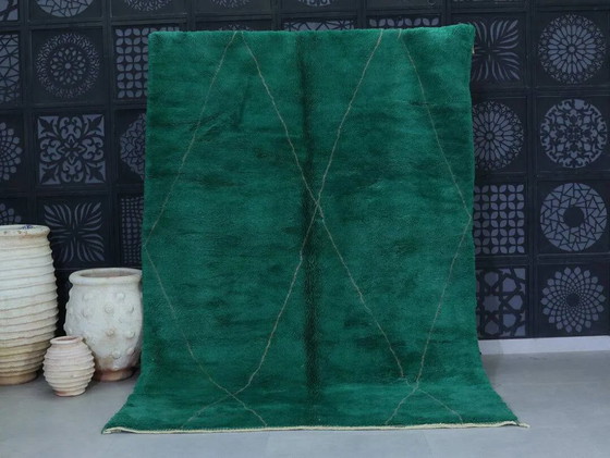 Moroccan green rug - Custom rug 2.5/1.5m – Rugs & carpets, Wool, Cotton, Mid Century Modern (photo 2 of 9)