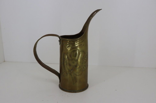 Beautiful Trench Art Pitcher (1942) – British WWII Shell Art / Trench Art – beeldhouwkunst, Other, Bronze