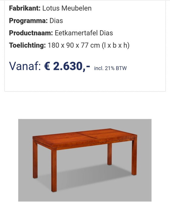 Image 1 of Beautiful Lotus Dias XL cherry wood dining table