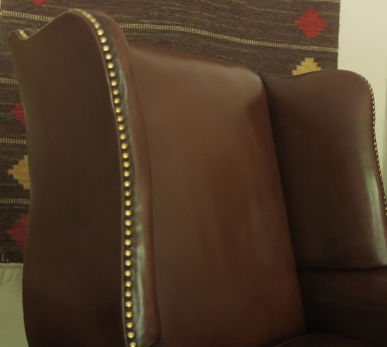 Image 1 of Vintage Wingback Club Chair in leer, 1970