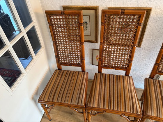 Image 1 of 4 sedie da pranzo vintage in finto bambù, anni '60