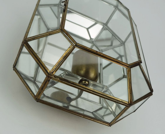 Image 1 of 1970s 1980s SCONCE wandlamp manfred fenske leuchten glass mirrored glass metal