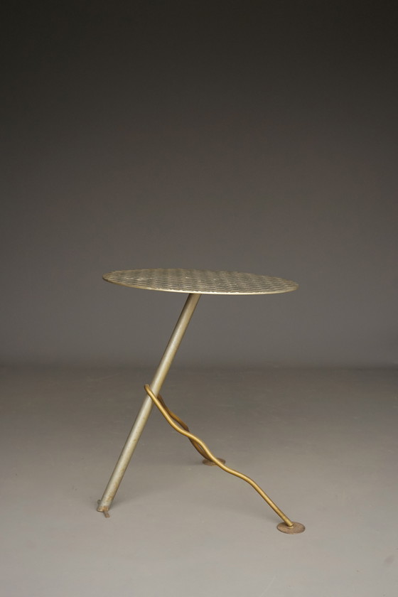 Image 1 of Postmoderne industriële metalen tuintafel, jaren 1980