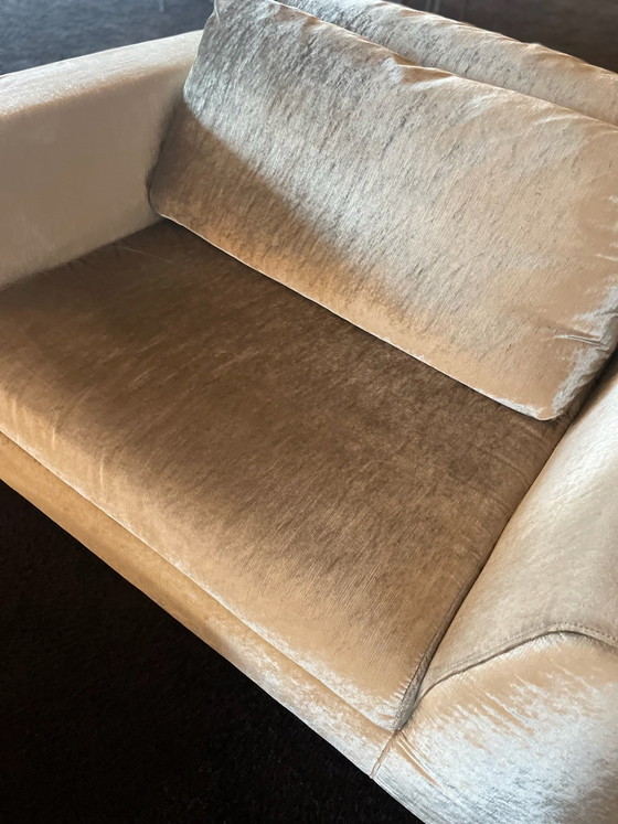 Loveseat, Livenzo, Métal, Velours, Crème (photo 4 sur 5)
