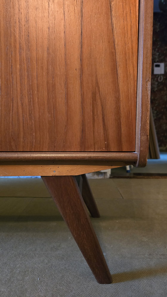 Image 1 of Danish Teak Highboard With Glass Windows