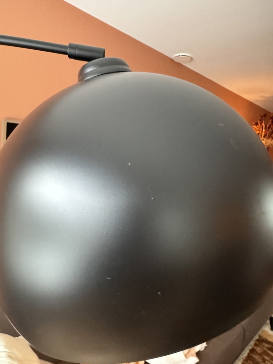 Image 1 of Booglamp zwart mat staal met massief marmeren voet 