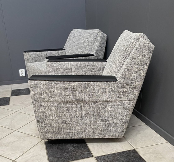 Image 1 of set of 2 grey relax chairs on castors 1970s