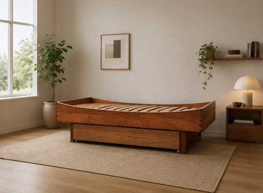 Vintage Teak Bed – eenpersoonsbedden, Wood (photo 2 of 6)